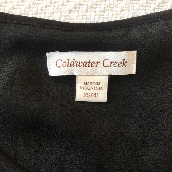 Coldwater Creek Black Sleeveless Ruffle Top XS 4 - Picture 3 of 8